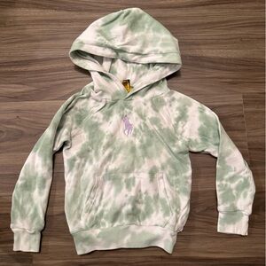 Polo by Ralph Lauren Mint Tie-Dye Hoodie with purple logo size 5 Boys